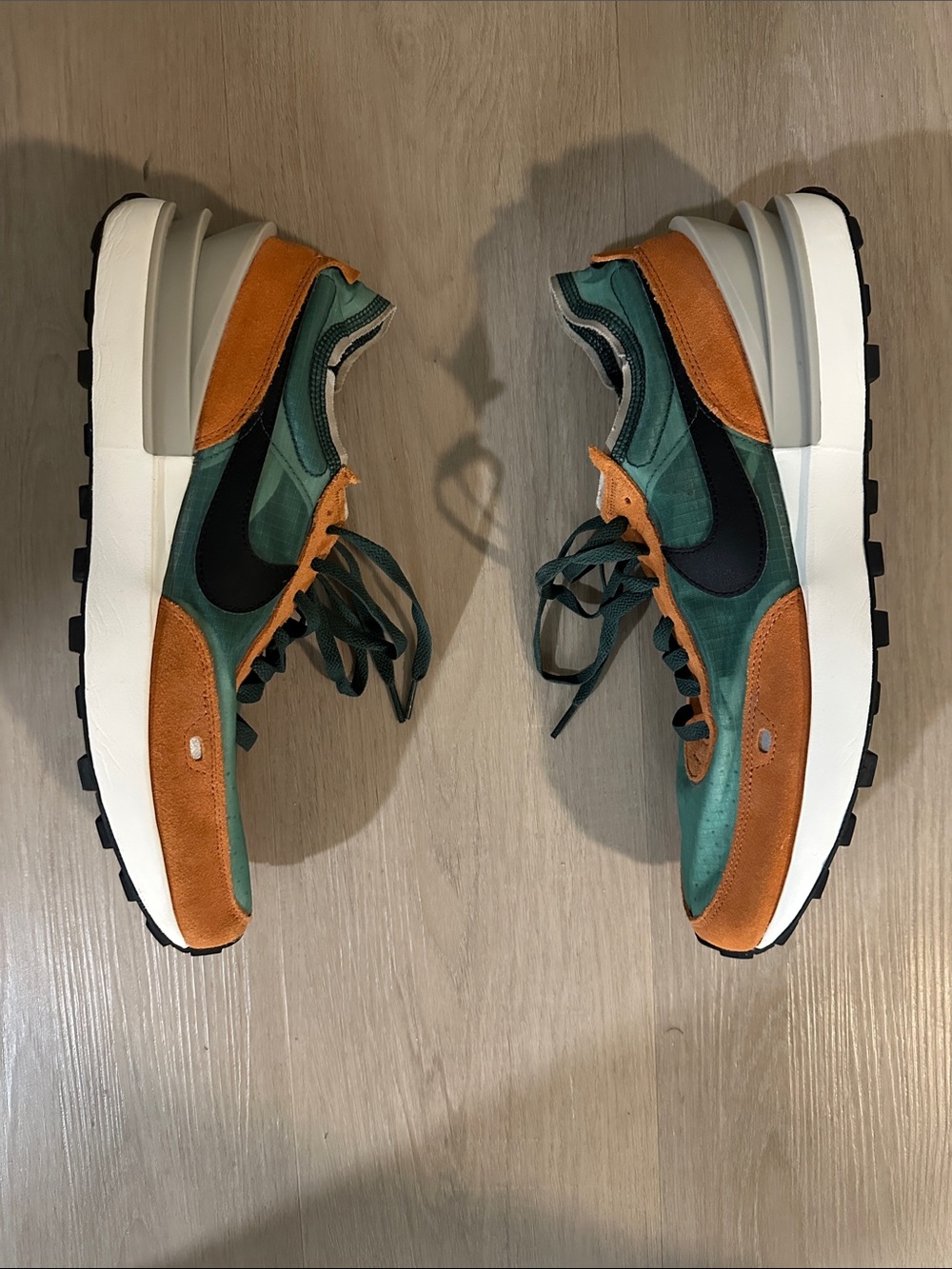 Nike Green & Orange Suede-Trim Retro Runner Sneakers